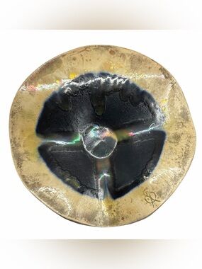 Stunning Dichroic Iridescent Fused Art Glass Bowl by Lynn Latimer